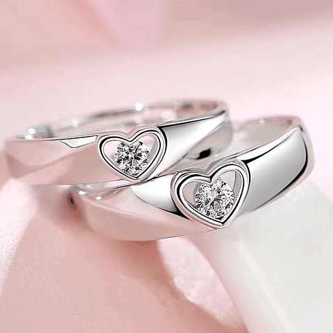 [PAR] Anillos Diamond Heart/Ajustables