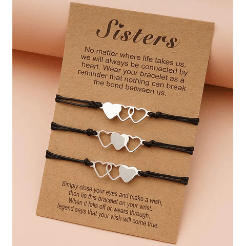 [TRIO] Pulseras Simples 3 Corazones