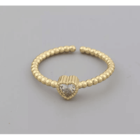 [UNIDAD] Anillo Gold Diamond Heart/Ajustable