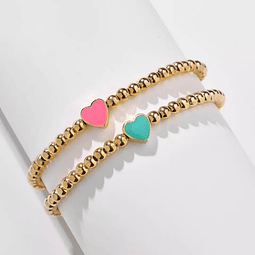 [UNIDAD] Pulseras Golden Heart Color 