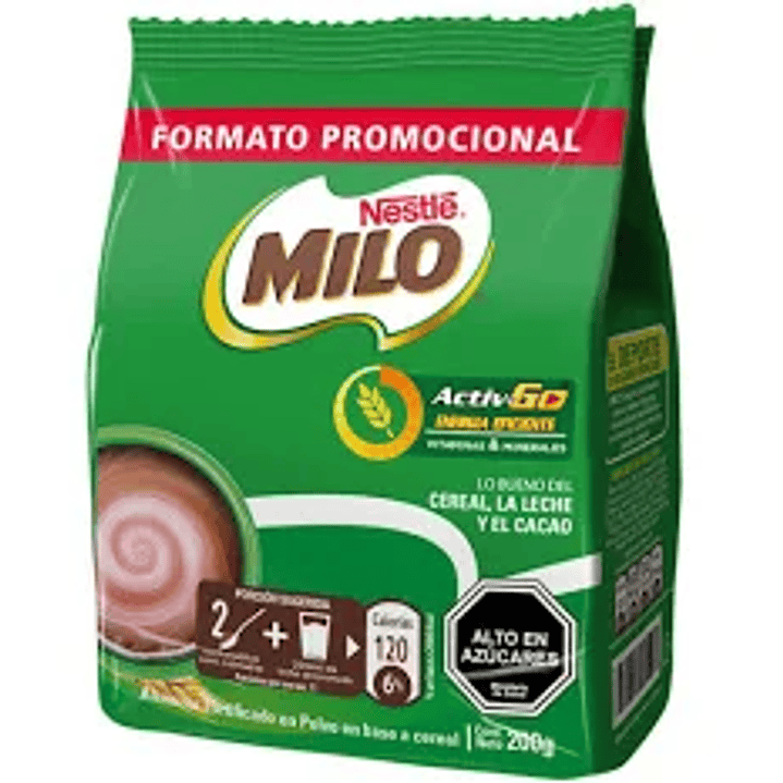 Saborizante para Leche Chocolate 200 g Milo 1