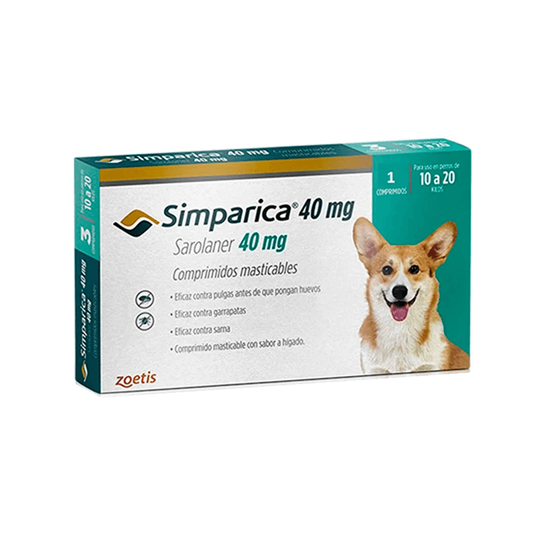 Simparica 40 mg  10 a 20 kg - 1 comprimidos 1