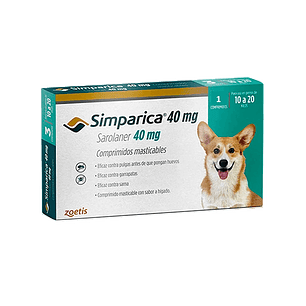 Simparica 40 mg  10 a 20 kg - 1 comprimidos