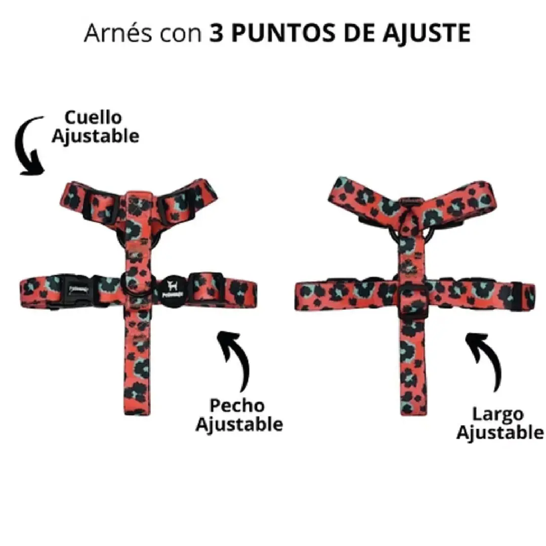 Arnés H para Perros y Gatos - Coral Leopard L/XL 3