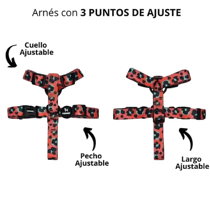 Arnés H para Perros y Gatos - Coral Leopard XS/S (0-5 KG) 3