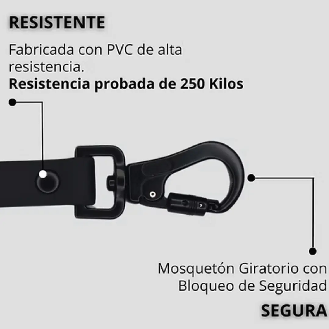 Correa Manos Libres - Impermeable - Multiuso 5 en 1 - Perro - Negra 3