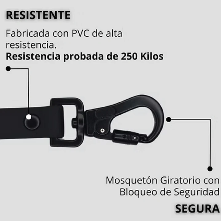 Correa Manos Libres - Impermeable - Multiuso 5 en 1 - Perro - Negra 3
