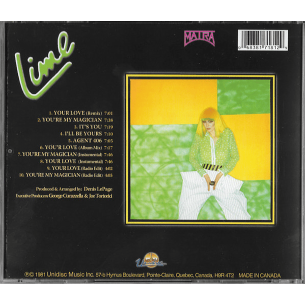 Lime  – Your Love - Cd - Unidisc - Hecho En Canadá 2