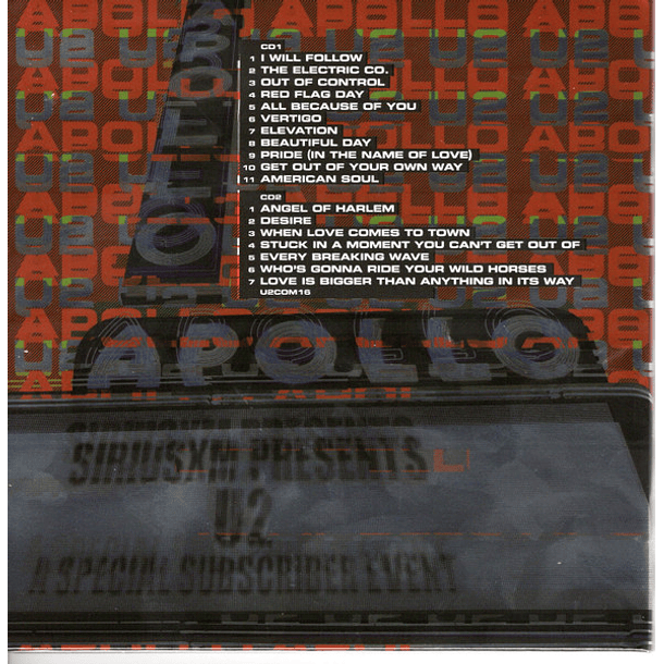 U2  - Live At the Apollo For One Night Only - 2 Cds - Incluye Mascarilla Oficial 2