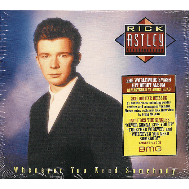 Rick Astley – Whenever You Need Somebody - 2 Cds - Bonus Tracks - Hecho En U.S.A. 