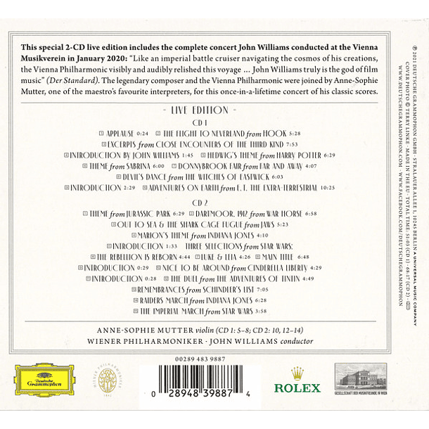 John Williams, Wiener Philharmoniker, Anne-Sophie Mutter – John Williams Live In Vienna - 2 Cds - Digipack - Hecho En Europa 2