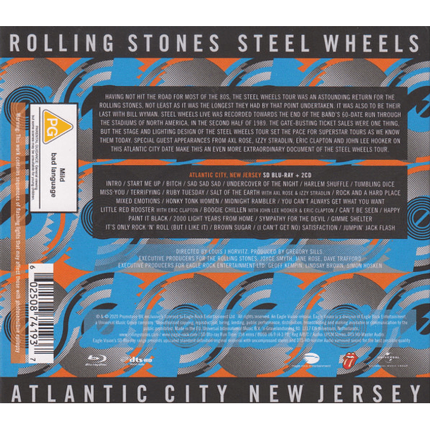 Rolling Stones – Steel Wheels Live Atlantic City New Jersey - Blu Ray + 2 Cds - Hecho En U.S.A. 2