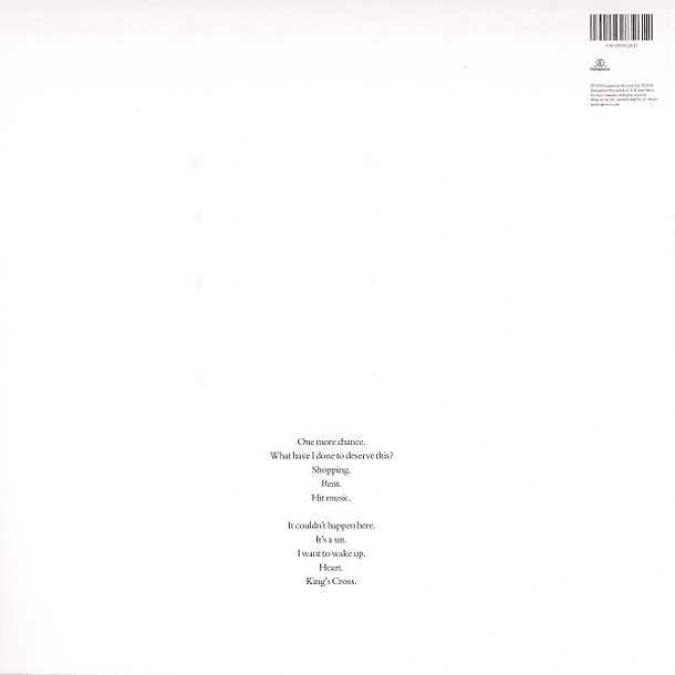 Pet Shop Boys – Actually - Lp - Remasterizado - 180 Gramos - Hecho En Alemania 2