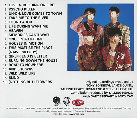 Talking Heads – The Best Of Talking Heads - Shm Cd - Cd - Hecho En Japón - Nuevo Y Sellado