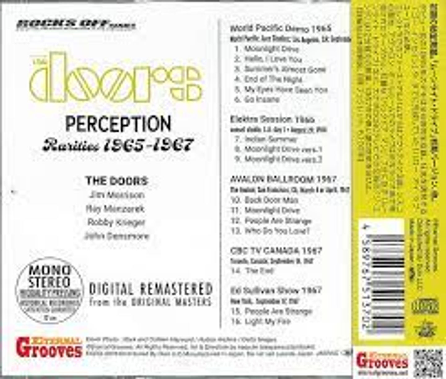 The Doors - Perception - Rarities 1965 - 1967 - Cd - Hecho En Japón -  Nuevo Y Sellado 2