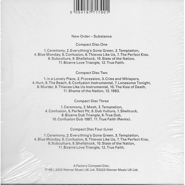 New Order – Substance - Set 4 Cds - Edición 2023 - Bonus Material - Hecho En Europa (Alemania) 2