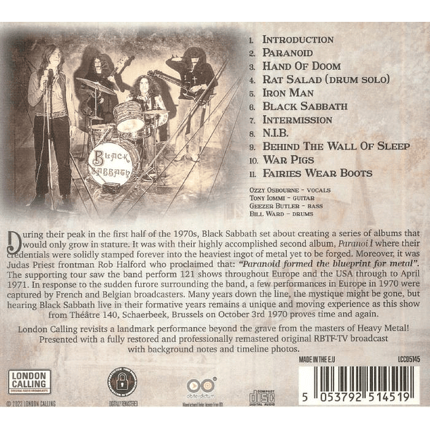 Black Sabbath - Live In Brussels, Belgium 1970 - Cd - Bootleg (Silver) 2