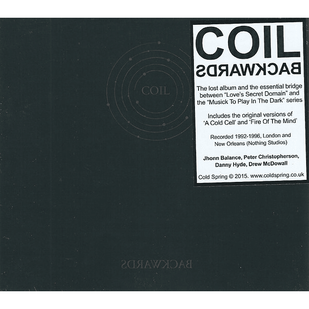 Coil – Backwards - Cd - Digipack - Hecho En U.K. 1