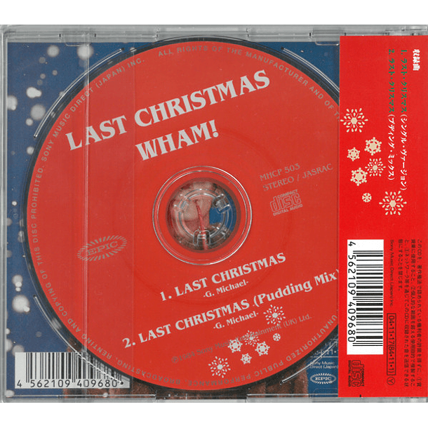 Wham! – Last Christmas - Cd Single - Hecho En Japón 2