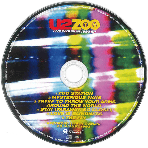 U2 – U2 Zoo TV (Live In Dublin 1993 EP) - Shm Cd - Cd - Hecho En Japón - Nuevo Y Sellado