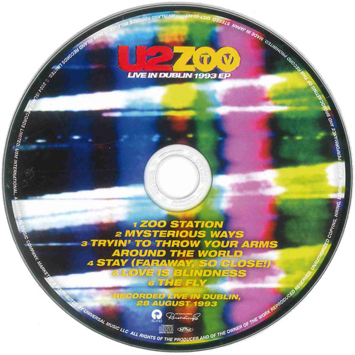 U2 – U2 Zoo TV (Live In Dublin 1993 EP) - Shm Cd - Cd - Hecho En Japón - Nuevo Y Sellado 2