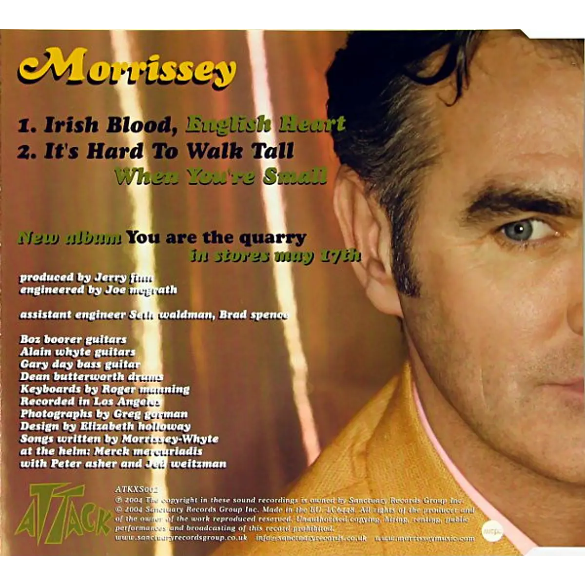 Morrissey – Irish Blood, English Heart - Cd Single Parte 1 -
