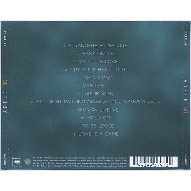 Adele – 30 - CD - Hecho En Alemania y Empacado En U.S.A. - Nuevo y Sellado 2