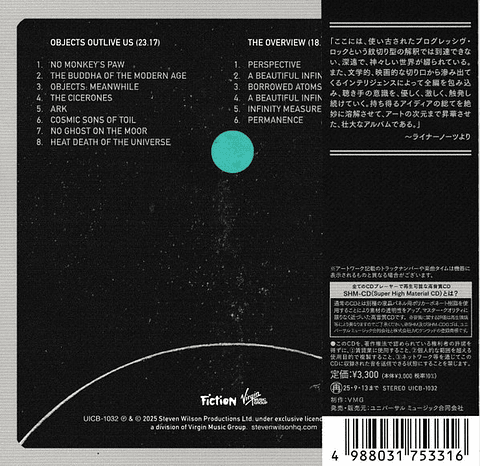 Steven Wilson – The Overview - Cd - Hecho En Japón - Nuevo Y Sellado