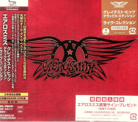 Aerosmith – Greatest Hits + Live Collection - Box Set - Shm Cd - 6 Cds - Hecho En Japón - Nuevo Y Sellado