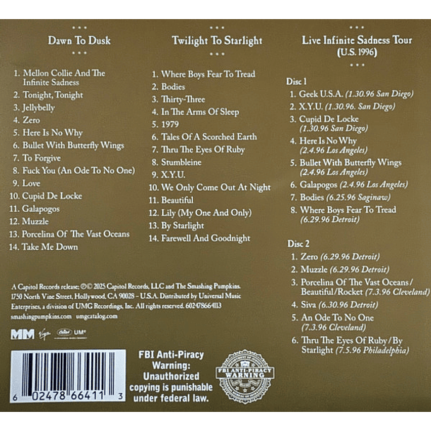 The Smashing Pumpkins – Mellon Collie And The Infinite Sadness - Box Set - 4 CDs - Edición 30th Anniversary - Nuevo Y Sellado - 2