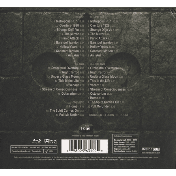 Dream Theater – Quarantième: Live À Paris - 2 Blu Rays + 3 CDs - Hecho En U.S.A. - Nuevo Y Sellado 2