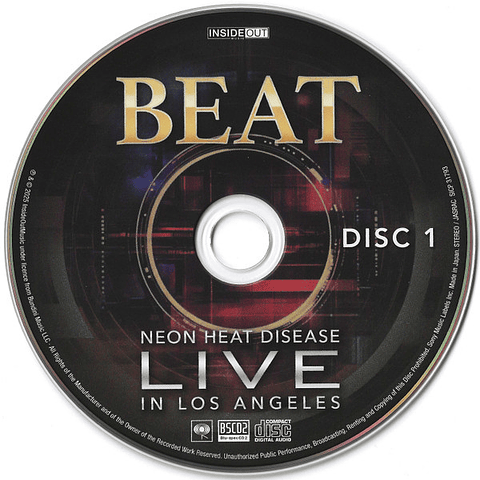 Beat – Neon Heat Disease Live In Los Angeles - Blu Spec CD - 2 CDs - Hecho En Japón - Nuevo Y Sellado