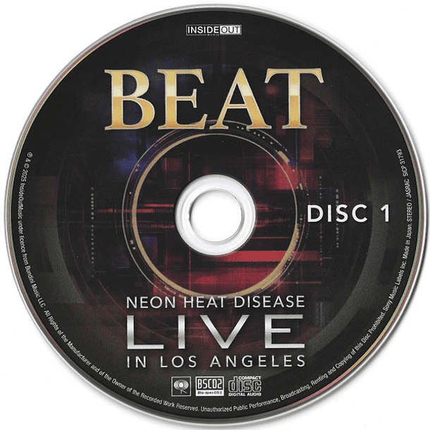 Beat – Neon Heat Disease Live In Los Angeles - Blu Spec CD - 2 CDs - Hecho En Japón - Nuevo Y Sellado 2