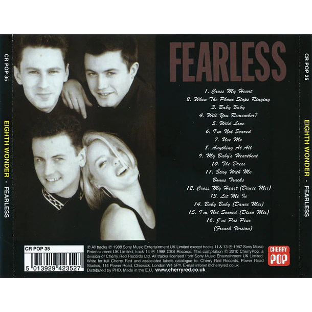 Eighth Wonder – Fearless - CD - Bonus Tracks - Nuevo Y Sellado 2