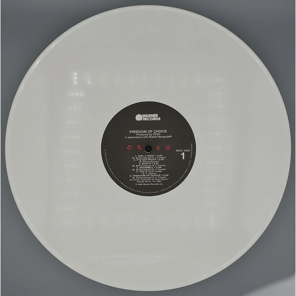 Devo – Freedom Of Choice - LP Vinilo - Color Blanco - Edición Limitada - Hecho En U.S.A. - Nuevo Y Sellado 3