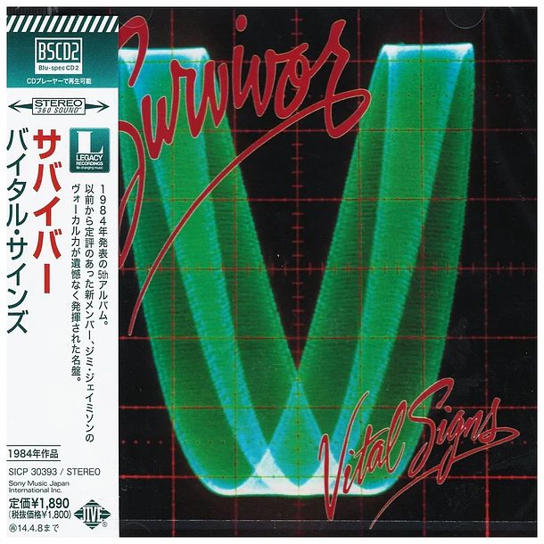 Survivor – Vital Signs - Blu Spec CD - CD - Bonus Track - Remasterizado - Hecho En Japón - Nuevo y Sellado 