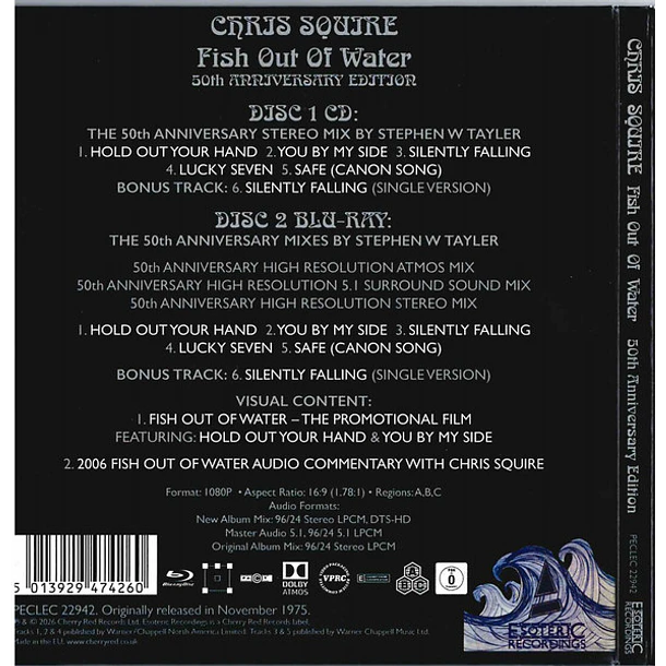Chris Squire – Fish Out Of Water 50th Anniversary Edition - CD + Blu Ray - Dolby Atmos - Hecho En Europa - Nuevo Y Sellado 2