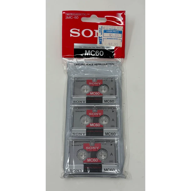 Micro Cassette - Sony MC - 60 Minutos - Set 3 Unidades - Hecho En Japón - Nuevo Y Sellado 