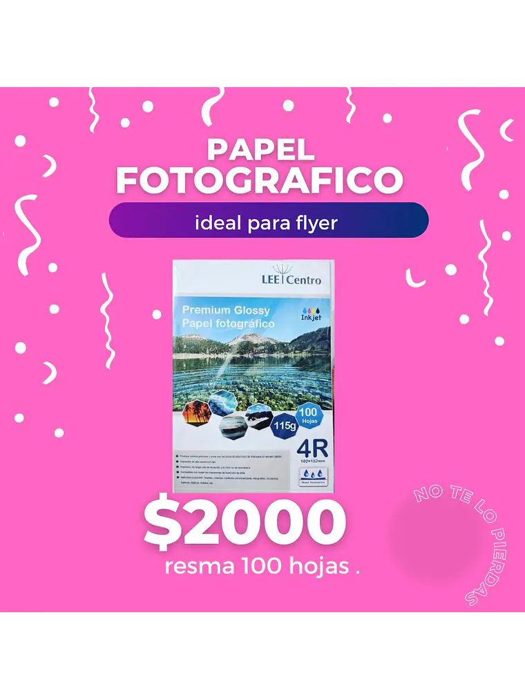 papel fotográfico 10x15 cm  1