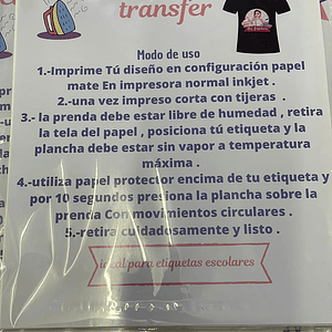 Transfer telas oscuras