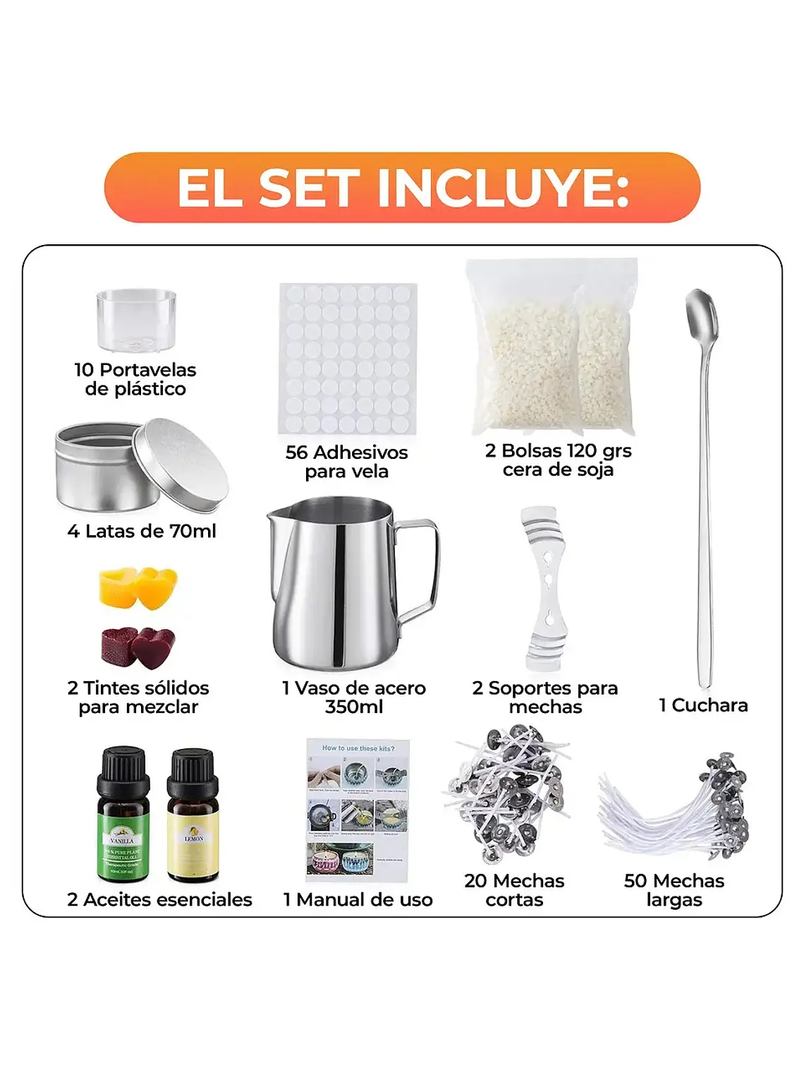 Kit Básico para Fabricación de Velas Artesanales 2