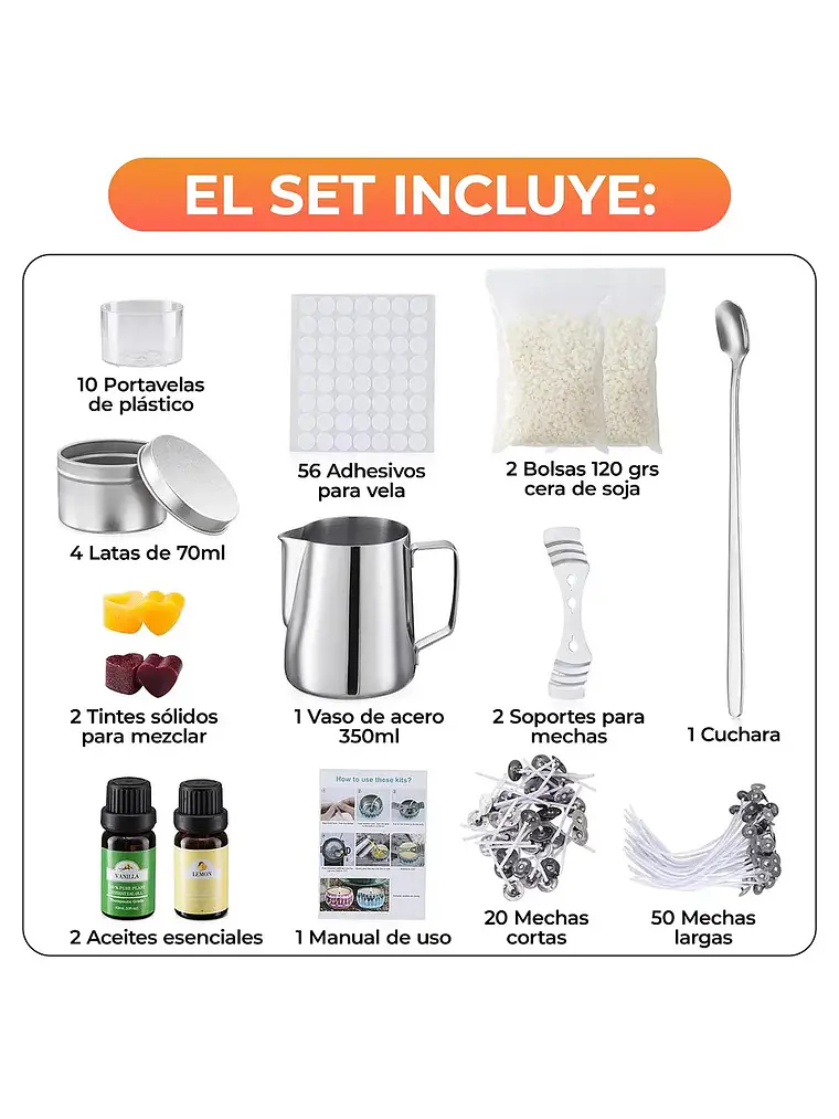 Kit Básico para Fabricación de Velas Artesanales 2