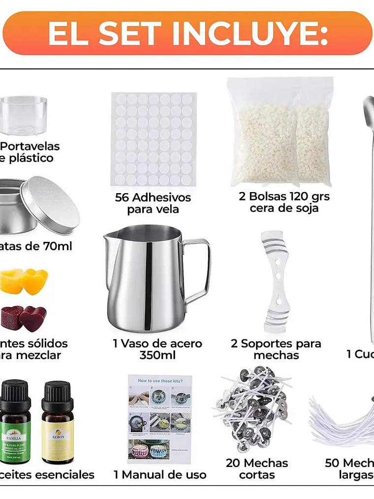 Kit Básico para Fabricación de Velas Artesanales 2
