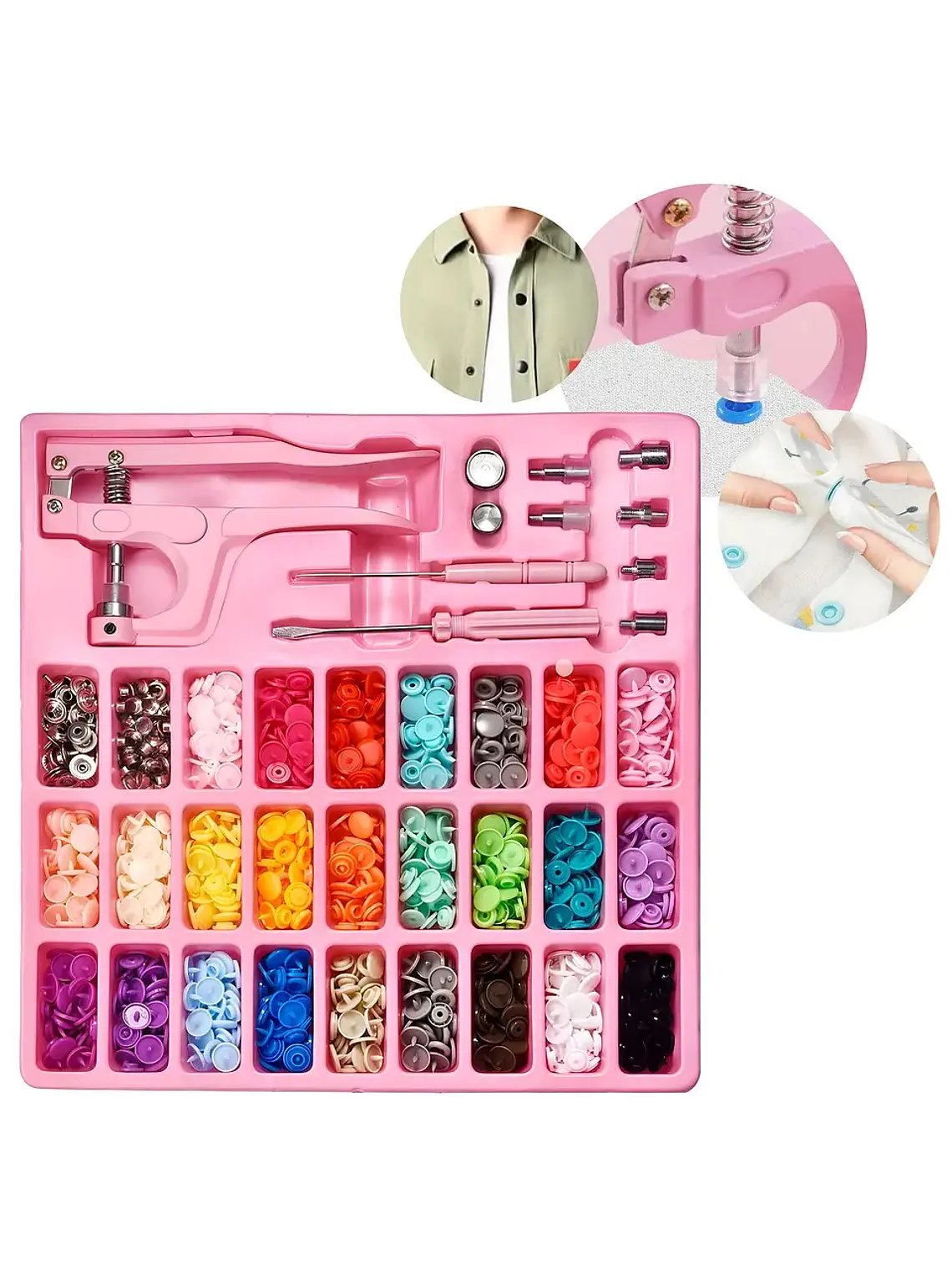 REMACHADORA MANUAL PARA BROCHES PLASTICOS SNAP 270PCS 1