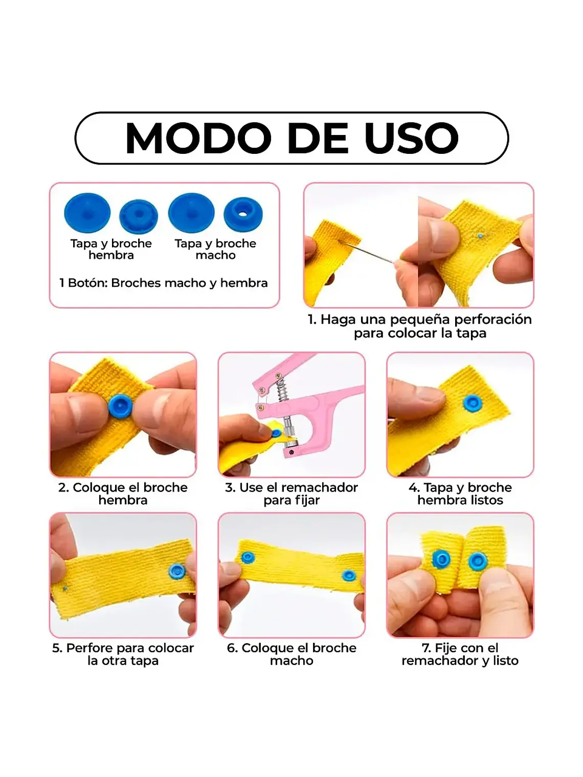 REMACHADORA MANUAL PARA BROCHES PLASTICOS SNAP 270PCS 2