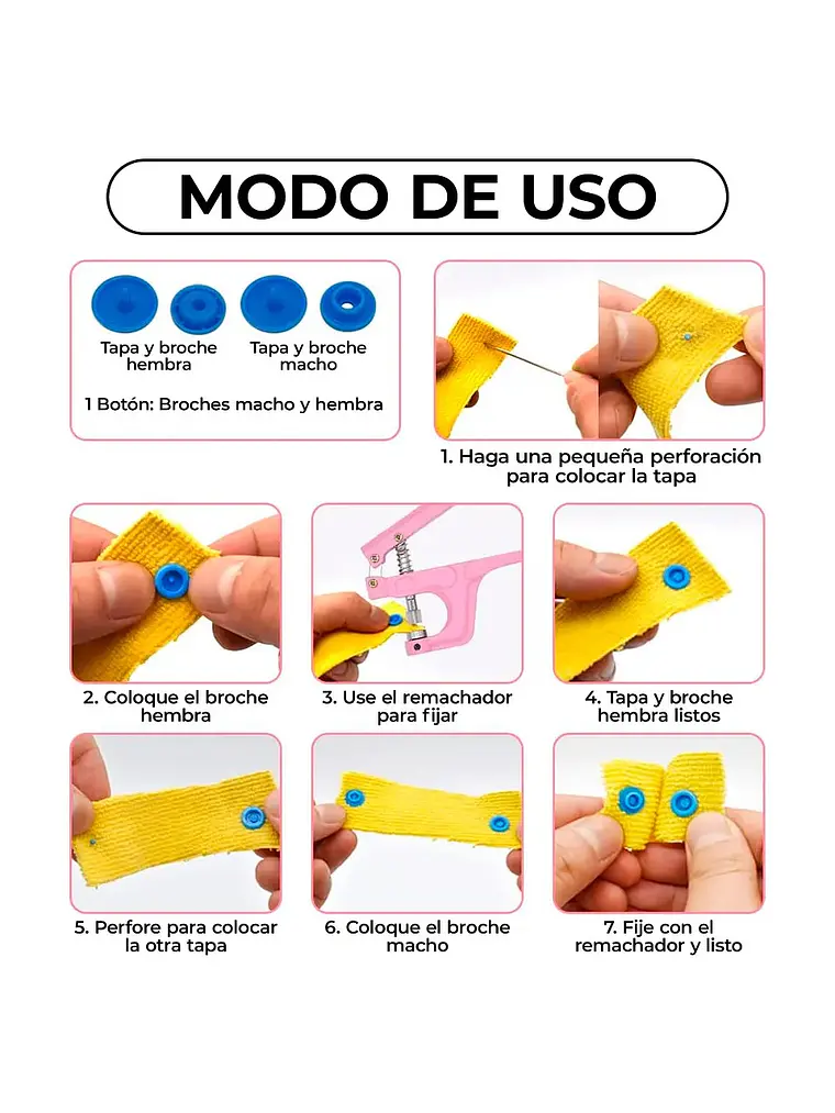 REMACHADORA MANUAL PARA BROCHES PLASTICOS SNAP 270PCS 2