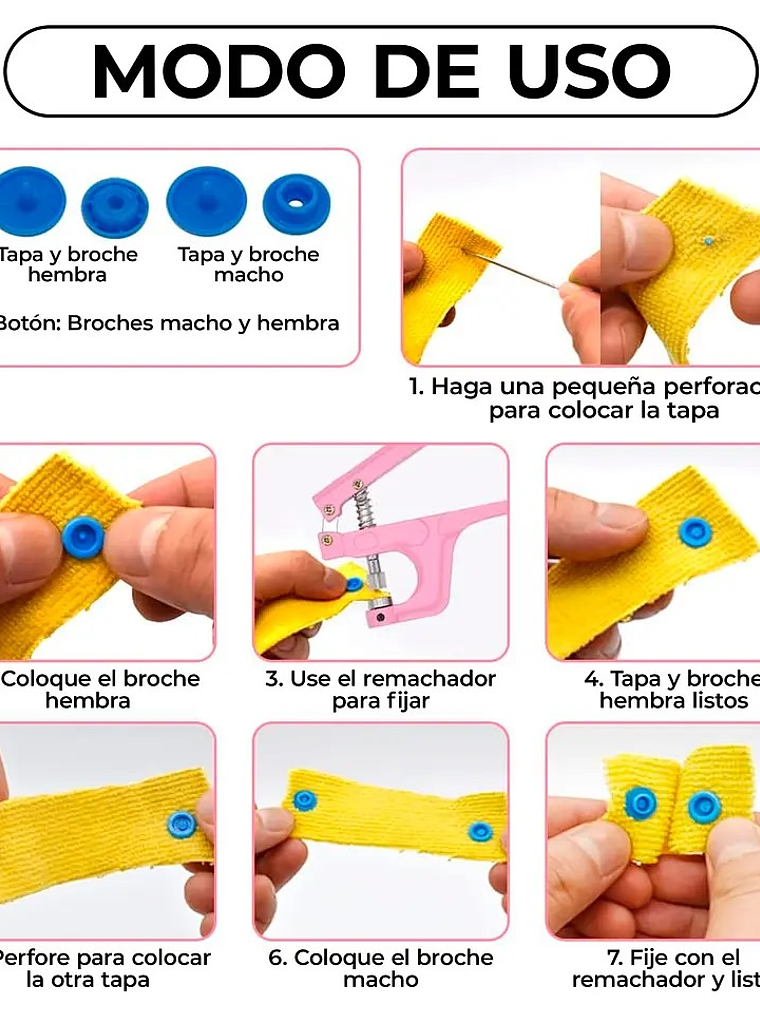 REMACHADORA MANUAL PARA BROCHES PLASTICOS SNAP 270PCS 2
