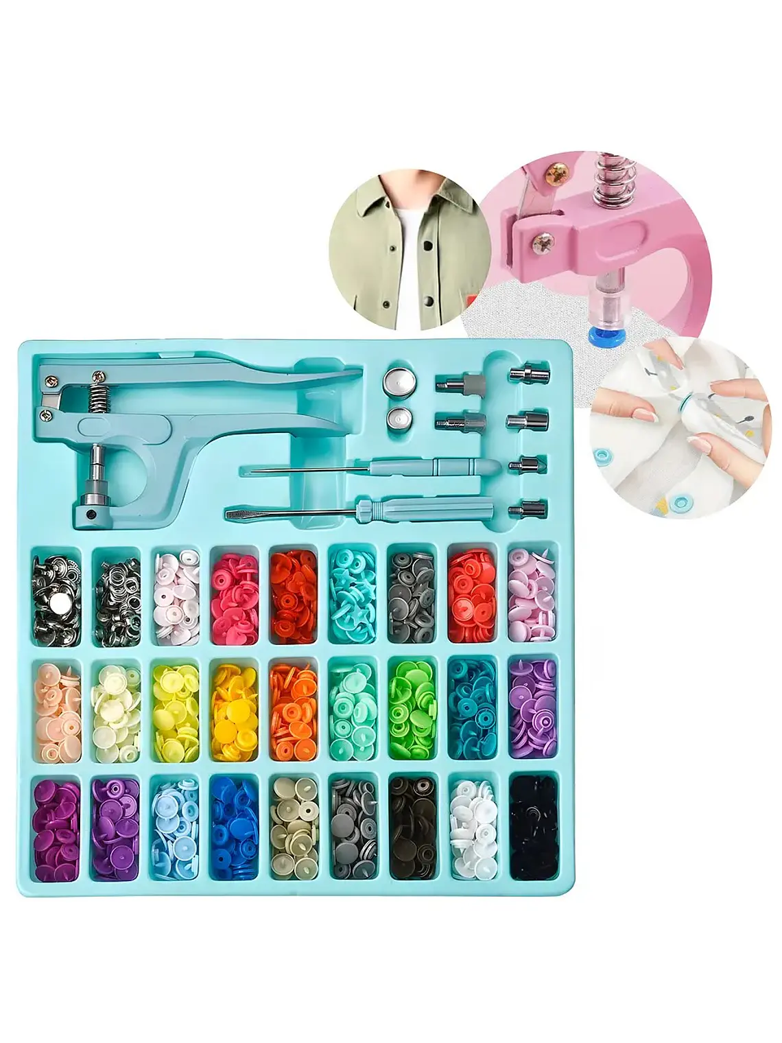 REMACHADORA MANUAL PARA BROCHES PLASTICOS SNAP 270PCS 4