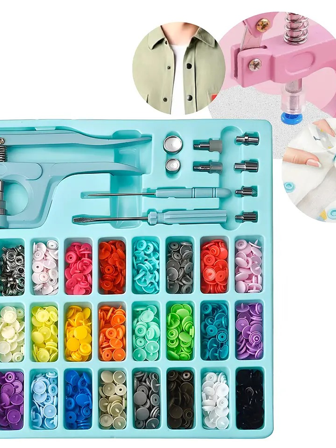 REMACHADORA MANUAL PARA BROCHES PLASTICOS SNAP 270PCS 4