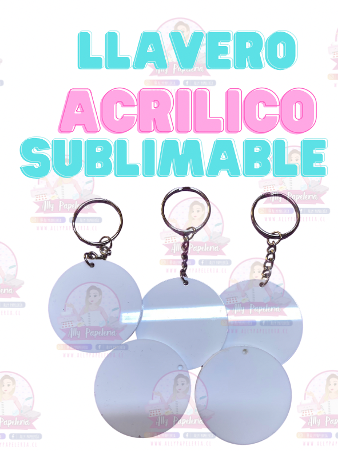 Llavero acrílico redondo  1